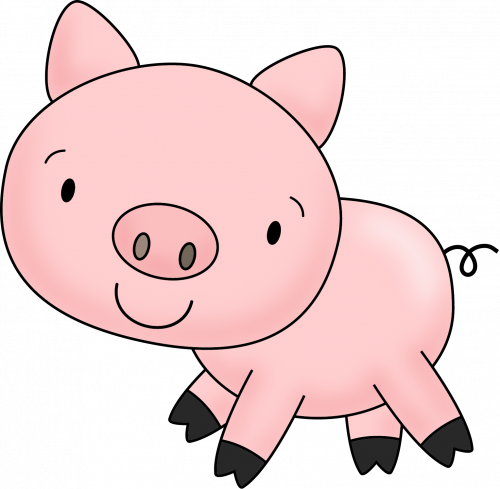 funny pig smiling clipart